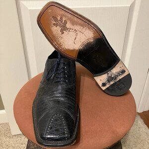 DAVID EDEN Crocodile Dress Shoes OXFORDS Black - Sz 11.5 Very nice!